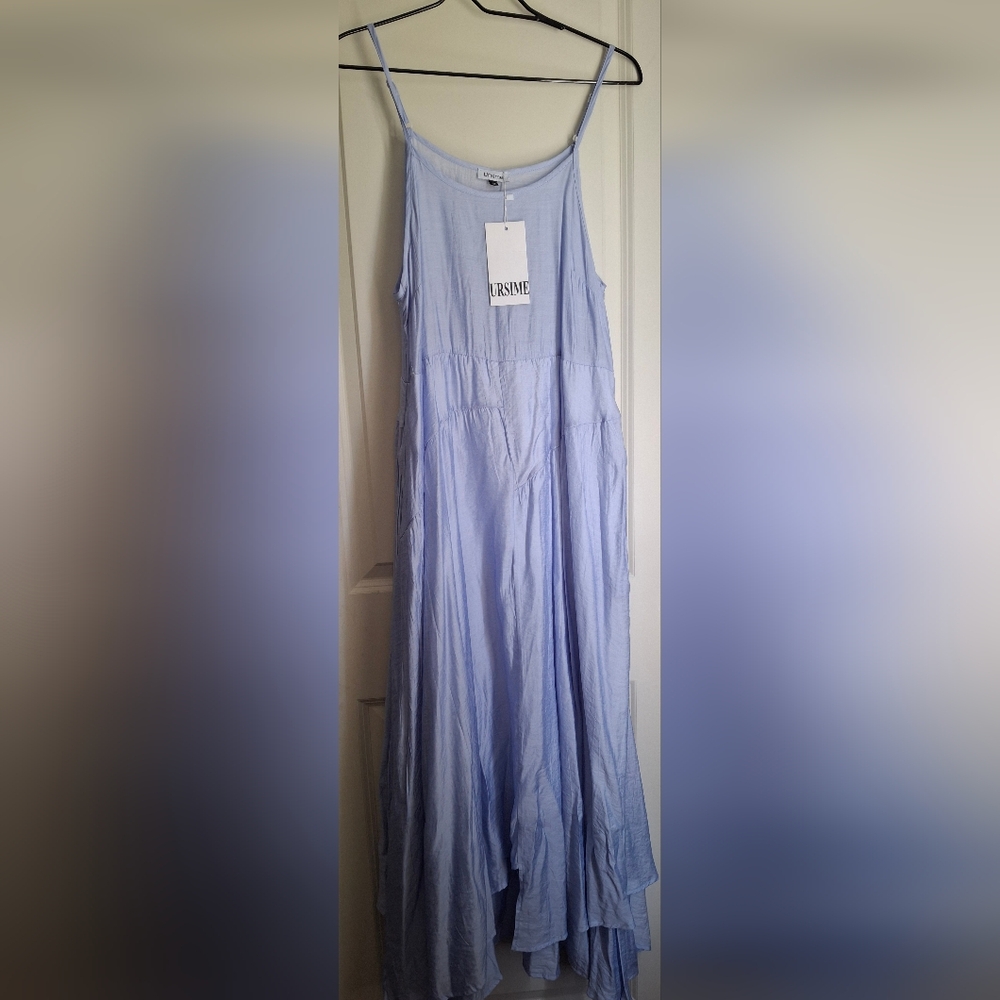 Ursime Elegant Blue Women's Maxidress Sz M SEACORE LIGHTWEIGHT BEACHY BOHO